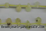 COP347 Top-drilled 6*9mm faceted teardrop yellow opal gemstone beads