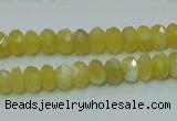 COP352 15.5 inches 5*8mm faceted rondelle yellow opal gemstone beads wholes