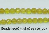 COP353 15.5 inches 6mm faceted round yellow opal gemstone beads wholesale