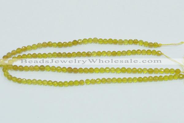 COP353 15.5 inches 6mm faceted round yellow opal gemstone beads wholesale