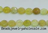 COP358 15.5 inches 8mm coin yellow opal gemstone beads wholesale