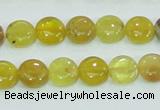 COP359 15.5 inches 10mm coin yellow opal gemstone beads wholesale