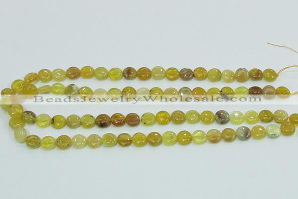 COP359 15.5 inches 10mm coin yellow opal gemstone beads wholesale