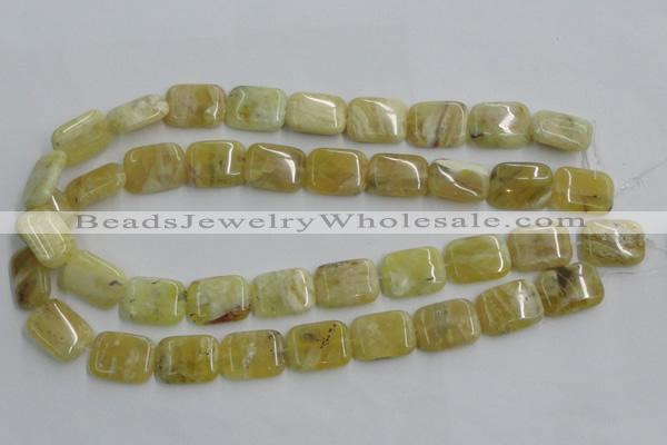 COP374 15.5 inches 15*20mm rectangle yellow opal gemstone beads