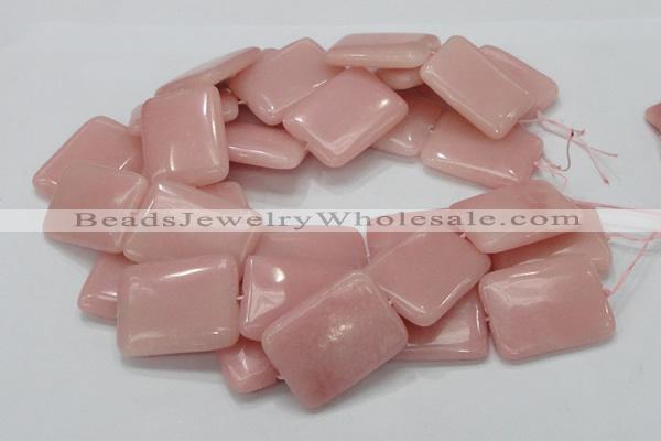 COP429 15.5 inches 30*40mm rectangle Chinese pink opal gemstone beads