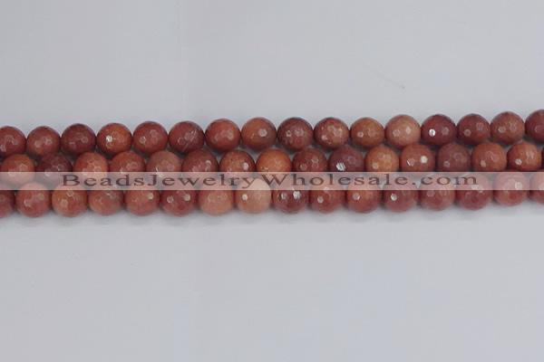 COP444 15.5 inches 10mm faceted round African blood jasper beads