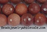 COP445 15.5 inches 12mm faceted round African blood jasper beads