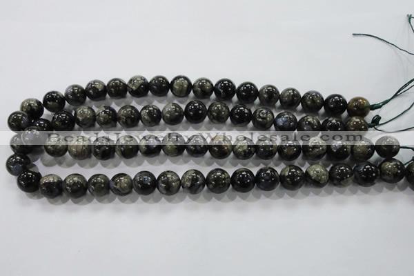 COP455 15.5 inches 12mm round natural grey opal gemstone beads