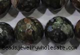 COP468 15.5 inches 20mm faceted round natural grey opal gemstone beads