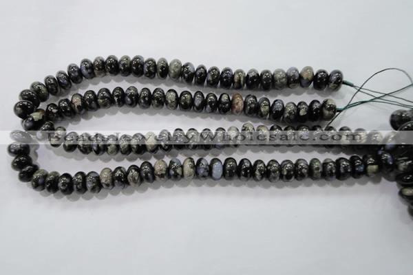 COP471 15.5 inches 8*12mm rondelle natural grey opal gemstone beads