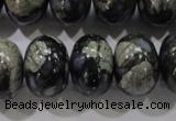 COP474 15.5 inches 15*20mm rondelle natural grey opal gemstone beads