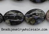 COP497 15.5 inches 12*16mm oval natural grey opal gemstone beads