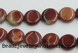 COP521 15.5 inches 12mm flat round red opal gemstone beads wholesale