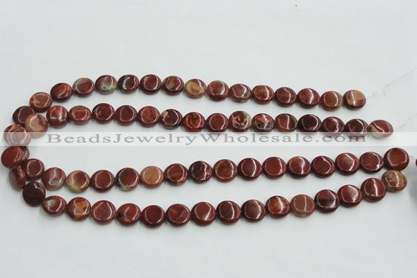 COP521 15.5 inches 12mm flat round red opal gemstone beads wholesale