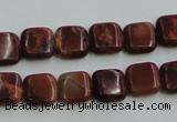 COP525 15.5 inches 10*10mm square red opal gemstone beads wholesale