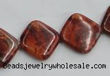 COP528 15.5 inches 18*18mm diamond red opal gemstone beads wholesale