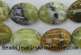 COP550 15.5 inches 15*20mm oval natural yellow & green opal beads