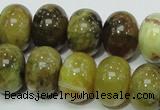 COP552 15.5 inches 15*20mm rondelle yellow & green natural opal beads