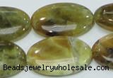 COP555 15.5 inches 20*30mm oval yellow & green natural opal beads