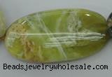 COP599 15.5 inches 25*50mm oval natural yellow & green opal beads