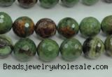 COP662 15.5 inches 8mm faceted round green opal gemstone beads