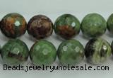 COP664 15.5 inches 12mm faceted round green opal gemstone beads