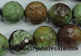 COP666 15.5 inches 16mm faceted round green opal gemstone beads