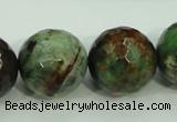 COP668 15.5 inches 20mm faceted round green opal gemstone beads