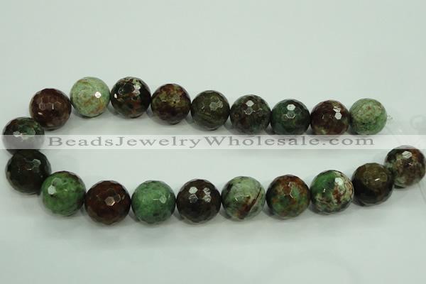 COP668 15.5 inches 20mm faceted round green opal gemstone beads