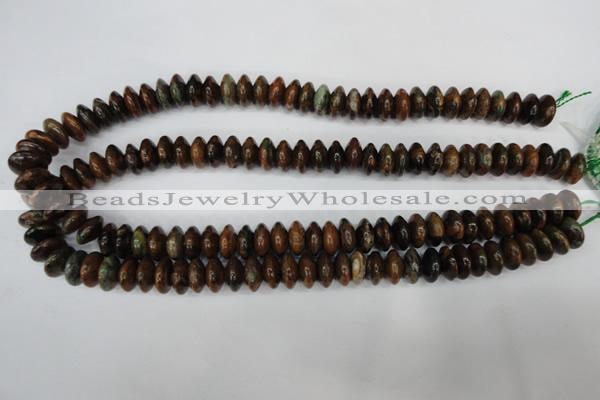 COP752 15.5 inches 6*12mm rondelle green opal gemstone beads