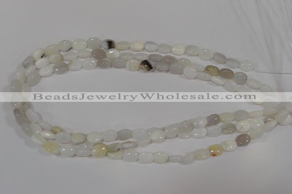 COP906 15.5 inches 8*10mm oval natural white opal gemstone beads