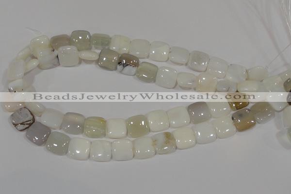 COP910 15.5 inches 14*14mm square natural white opal gemstone beads