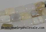 COP912 15.5 inches 10*14mm rectangle natural white opal gemstone beads