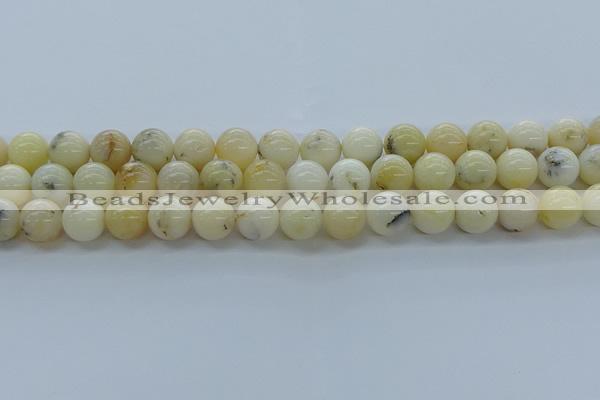 COP924 15.5 inches 12mm round white opal gemstone beads