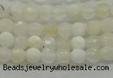 COP930 15.5 inches 4mm faceted round white opal gemstone beads