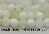 COP931 15.5 inches 6mm faceted round white opal gemstone beads