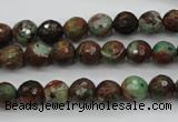 COP962 15.5 inches 8mm faceted round green opal gemstone beads