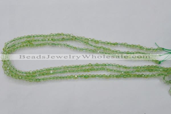 COQ10 16 inches 4mm faceted round dyed olive quartz beads wholesale