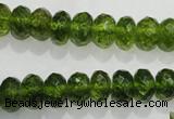 COQ101 15.5 inches 6*10mm faceted rondelle dyed olive quartz beads