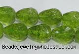 COQ111 15.5 inches 13*18mm faceted teardrop dyed olive quartz beads