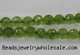 COQ12 16 inches 8mm faceted round dyed olive quartz beads wholesale