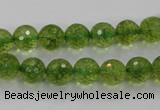 COQ15 16 inches 12mm faceted round dyed olive quartz beads wholesale