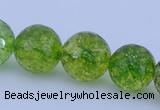 COQ17 16 inches 16mm faceted round dyed olive quartz beads wholesale