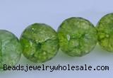 COQ18 16 inches 18mm faceted round dyed olive quartz beads wholesale