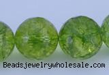 COQ19 16 inches 20mm faceted round dyed olive quartz beads wholesale