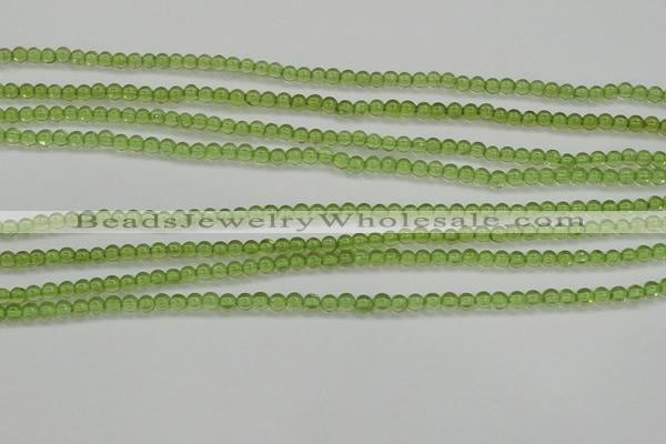 COQ201 15.5 inches 3mm - 4mm round natural olive quartz beads