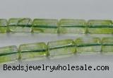 COQ22 16 inches 7*13mm column dyed olive quartz beads wholesale