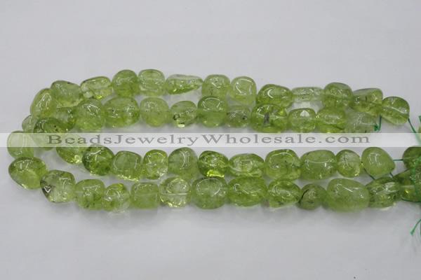 COQ23 16 inches 12*14mm nugget dyed olive quartz beads wholesale