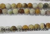 COS151 15.5 inches 6mm faceted round ocean stone beads wholesale