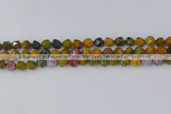 COS211 15.5 inches 8mm faceted nuggets ocean jasper beads